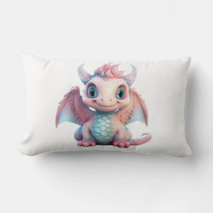 Coussin Rectangle Un bébé dragon à bonbons en coton