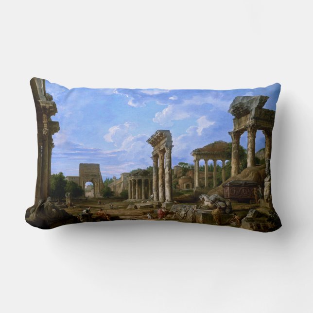 Coussin Rectangle Un Capriccio du Forum Romain par Giovanni Pannini (Recto)