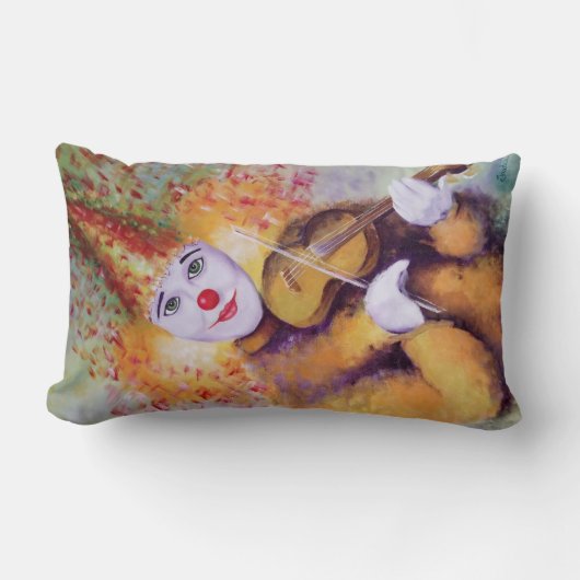 Coussin Rectangle Un clown doux jouant du violon (Recto)