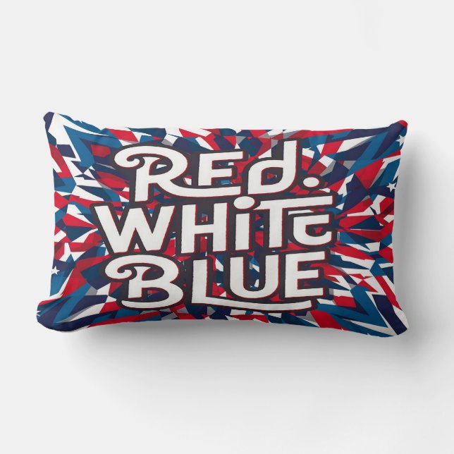 Coussin Rectangle Un design ludique du drapeau américain (Recto)