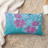Coussin Rectangle Un design textile dynamique avec violet et turq (Couverture)
