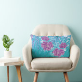 Coussin Rectangle Un design textile dynamique avec violet et turq (Chaise)