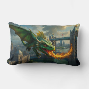 Coussin Rectangle Un dragon gallois vert terrorisait Londres