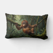 Coussin Rectangle Un jeune Orangoutan en forêt pluviale (Verso)