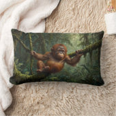 Coussin Rectangle Un jeune Orangoutan en forêt pluviale (Couverture)