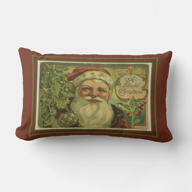 Coussin Rectangle Un Père Noël de Noël Blissful (Recto)