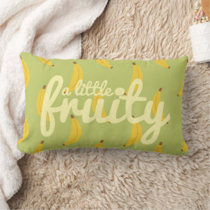 Coussin Rectangle Un peu de fruits, de la banane verte et jaune joue