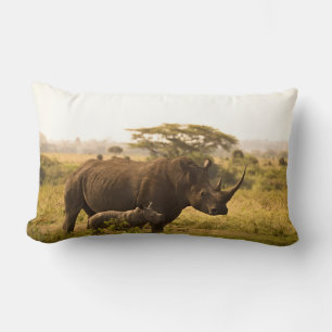 Coussin Rectangle Un Rhino avec son bébé