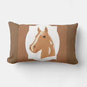 Coussin Rectangle Un vol rouge à cheval heureux réversible
