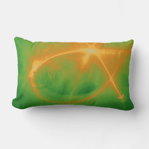 Coussin Rectangle Une expérience légère verte et jaune d'Amberlight