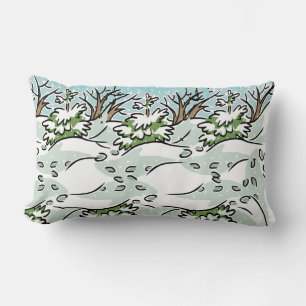 Coussin Rectangle Une forêt enneigée -