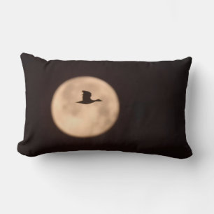 Coussin Rectangle Une oie des neiges contre une pleine lune Nouvea