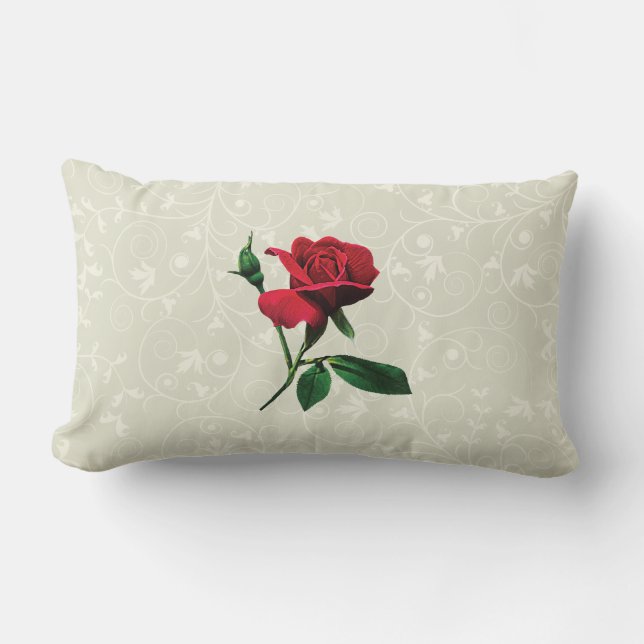 Coussin Rectangle Une rose rouge (Recto)