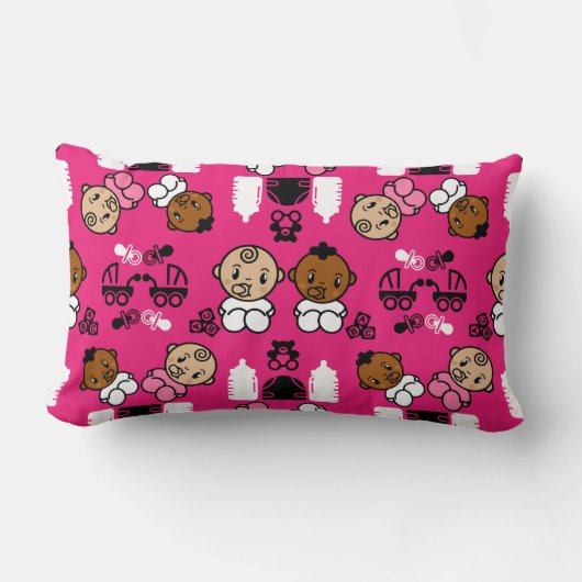 Coussin Rectangle Unique rose nouveau cadeau bébé (Recto)
