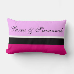 Coussin Rectangle Uniquement Arrière - plan couleur - rose clair + v