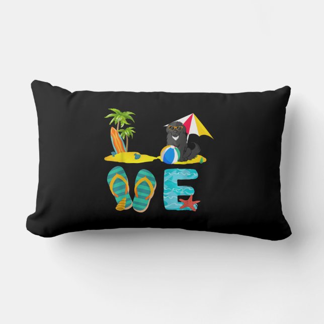 Coussin Rectangle Vacances d'été à Terre-Neuve | Love terre-neuve (Recto)