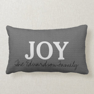 Coussin Rectangle Vacances gris-foncé de nom de famille de manuscrit