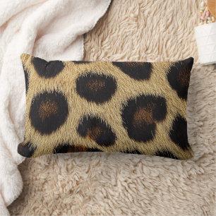 Coussin Rectangle Vache Taches Noires et Blanches Fourrure