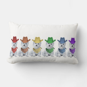 Coussin Rectangle Vachers Westie tous alignés
