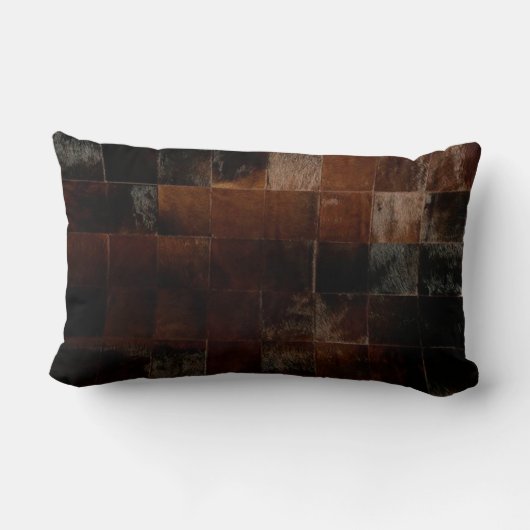 Coussin Rectangle Vachette Brown en écaille Imprimer Western Rustic (Verso)
