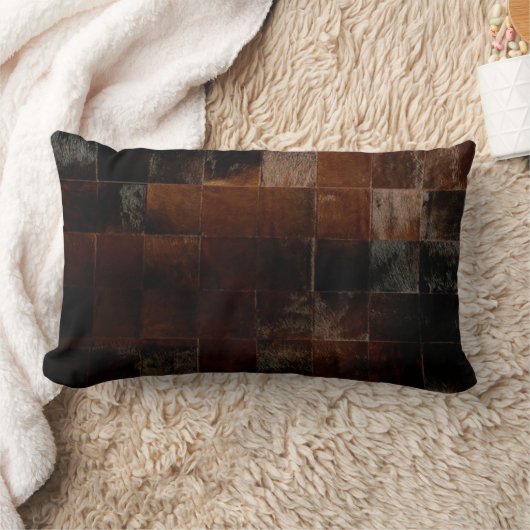 Coussin Rectangle Vachette Brown en écaille Imprimer Western Rustic (Couverture)