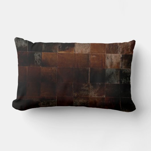 Coussin Rectangle Vachette Brown en écaille Imprimer Western Rustic (Recto)