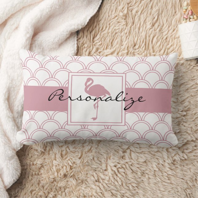 Coussin Rectangle Vague Art déco Flamant Rose (Couverture)