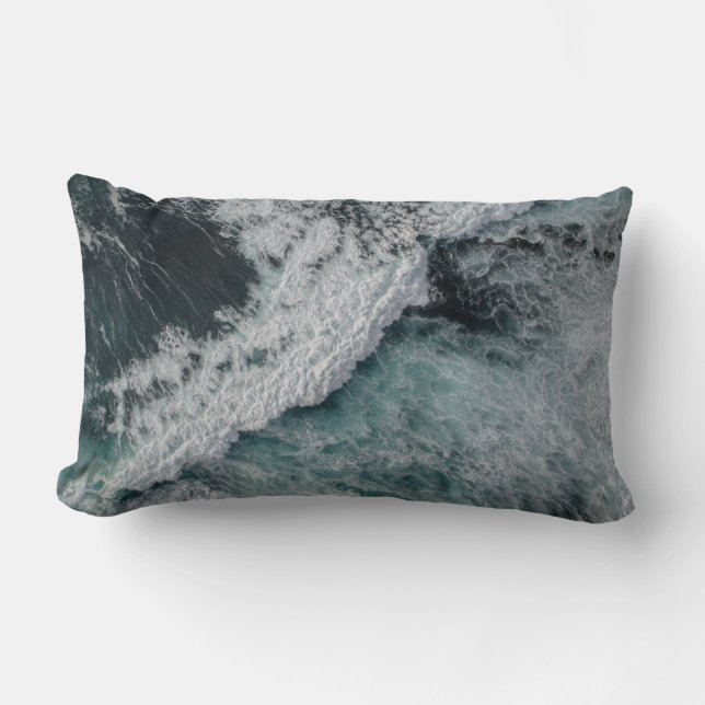 Coussin Rectangle vague océanique (Recto)