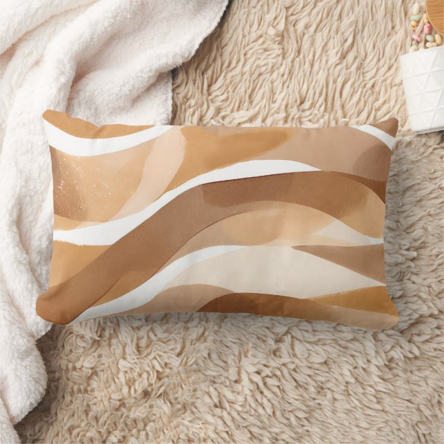 Coussin Rectangle Vague ombragée de chameau et de tan (Couverture)