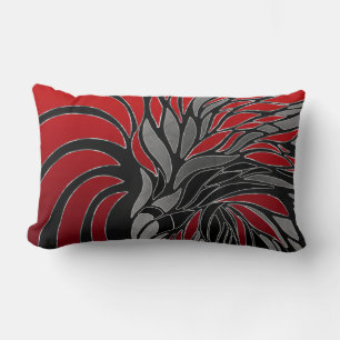 Coussin Rectangle vagues Abstraites, lignes, feuilles, design modern