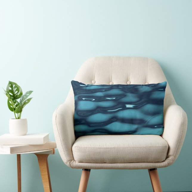 Coussin Rectangle Vagues Aqua Blue Water (Chaise)