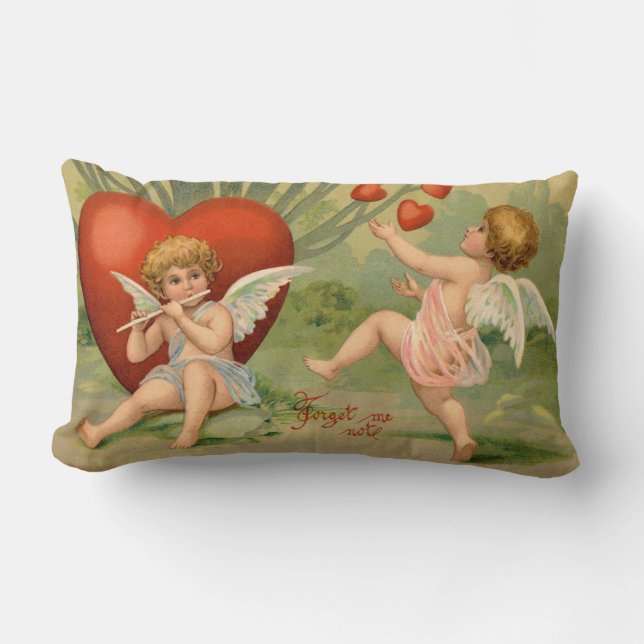 Coussin Rectangle Valentine Cupids Love Antique Vintage (Recto)