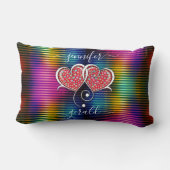 Coussin Rectangle Valentine Élégant Coeurs Interverrouillés Design (Verso)