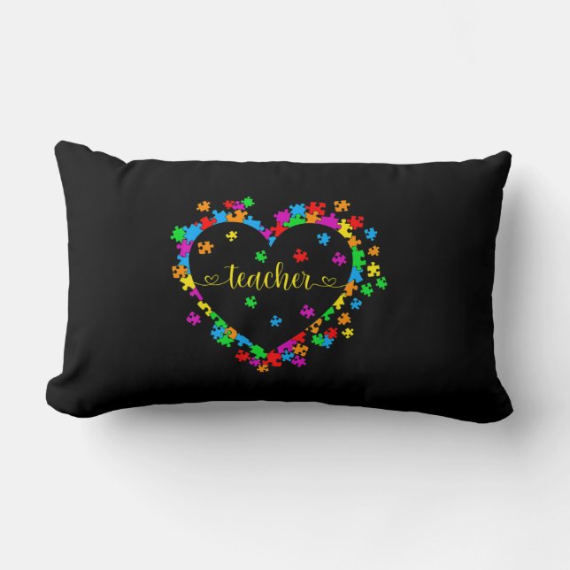 Coussin Rectangle Valentines Day Sensibilisation sur l'autisme de l' (Recto)