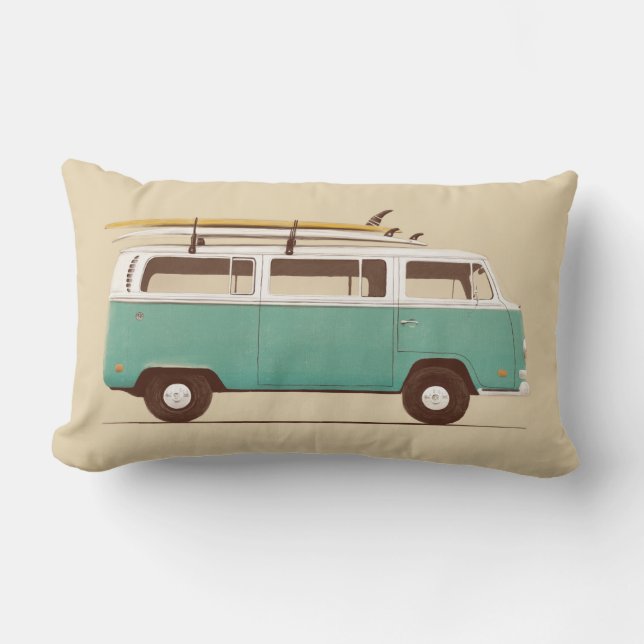 Coussin Rectangle Van bleu | Florent Bodart (Recto)