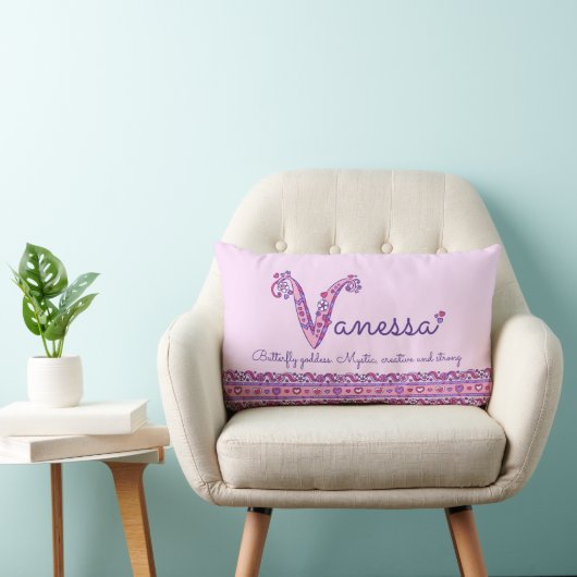 Coussin Rectangle Vanessa V nom signifiant doodart (Chaise)