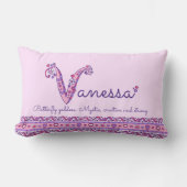 Coussin Rectangle Vanessa V nom signifiant doodart (Recto)