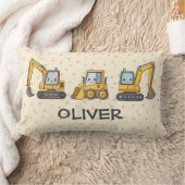 Coussin Rectangle Véhicules de construction ludiques pour garçons (Couverture)