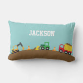 Coussin Rectangle Véhicules de construction mignons Décoration de ch (Verso)