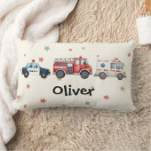 Coussin Rectangle Véhicules d'urgence à l'aquarelle mignons (Couverture)
