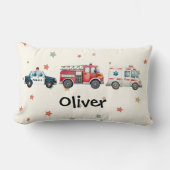 Coussin Rectangle Véhicules d'urgence à l'aquarelle mignons (Recto)