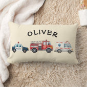 Coussin Rectangle Véhicules d'urgence d'aquarelle mignonne (Couverture)