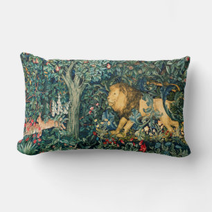 Coussin Rectangle VERDURE, ANIMAUX FORESTIERS Lion et lièvres