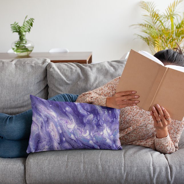 Coussin Rectangle Verser fluide acrylique pourpre (Créateur téléchargé)