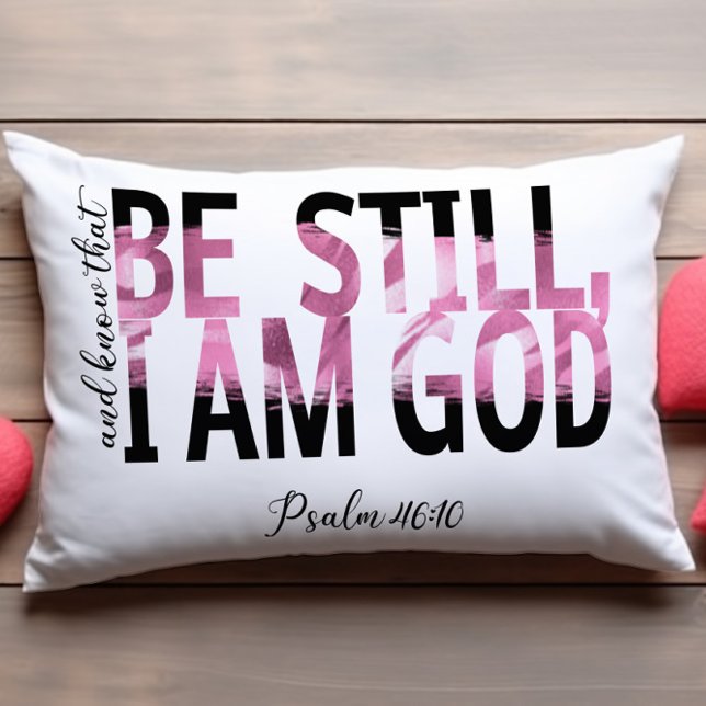 Coussin Rectangle Verset biblique Restez calme et sachez (Créateur téléchargé)