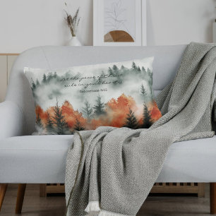 Coussin Rectangle Verset inspirant de la Bible Colossiens 3:15 Natur