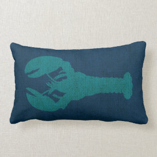 Coussin Rectangle Vert bleu d'océan de homard