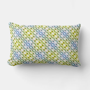Coussin Rectangle Vert et bleu Motif moderne