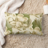 Coussin Rectangle vert floral de magnolia (Couverture)