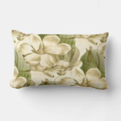 Coussin Rectangle vert floral de magnolia (Recto)